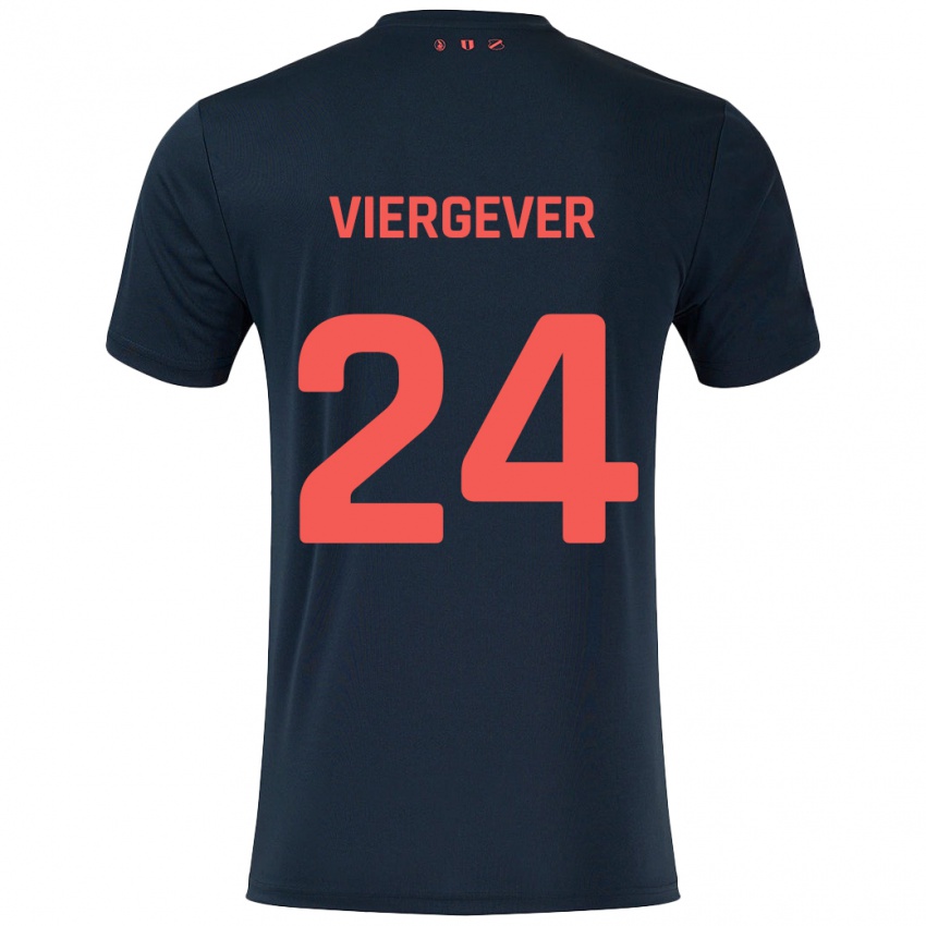 Niño Camiseta Nick Viergever #24 Negro Rojo 2ª Equipación 2024/25 La Camisa México