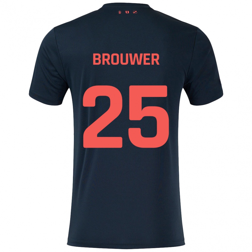 Niño Camiseta Michael Brouwer #25 Negro Rojo 2ª Equipación 2024/25 La Camisa México