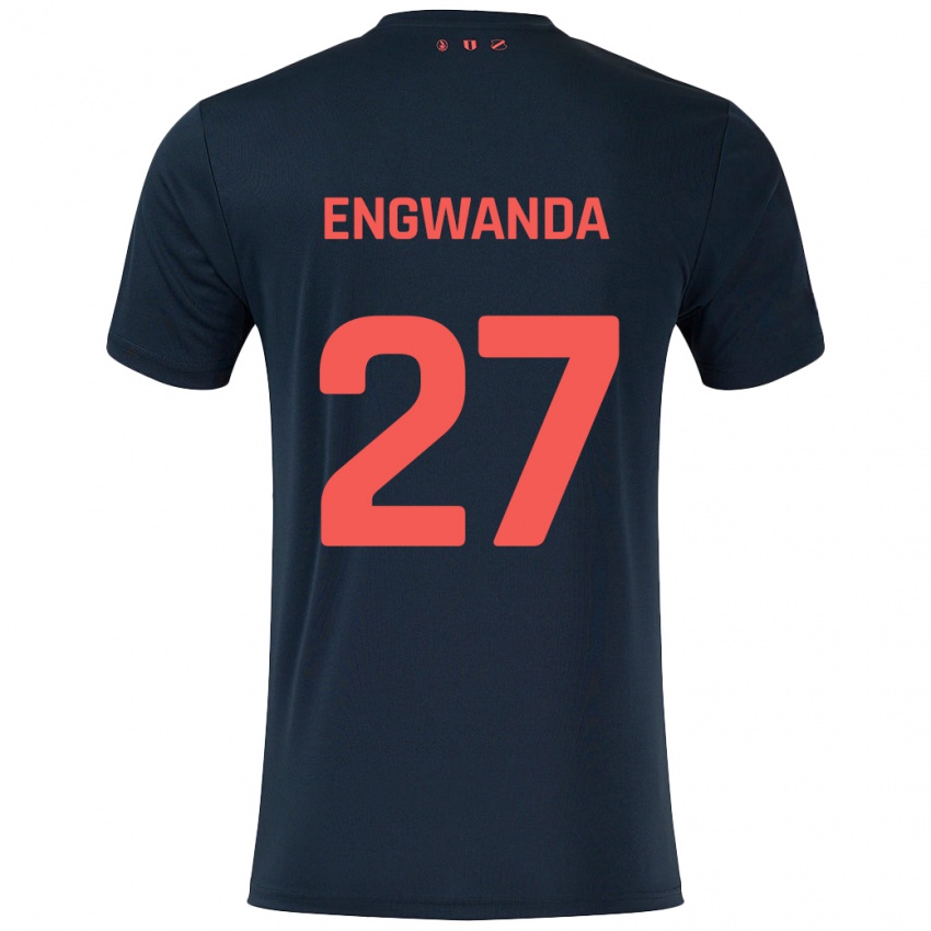 Niño Camiseta Alonzo Engwanda #27 Negro Rojo 2ª Equipación 2024/25 La Camisa México