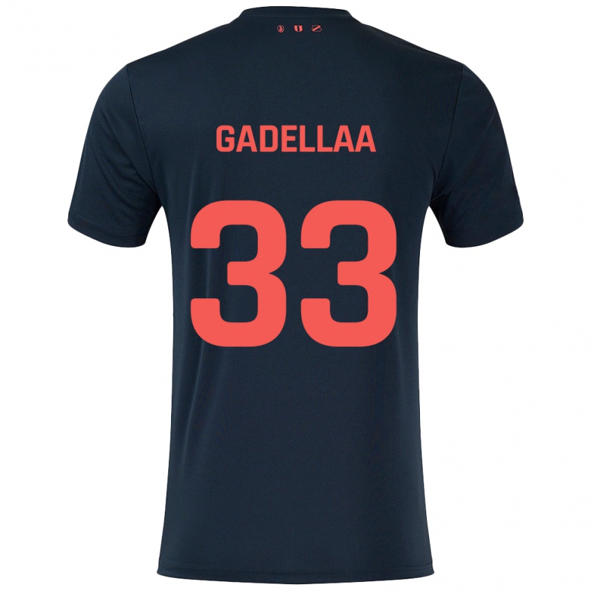 Niño Camiseta Kevin Gadellaa #33 Negro Rojo 2ª Equipación 2024/25 La Camisa México