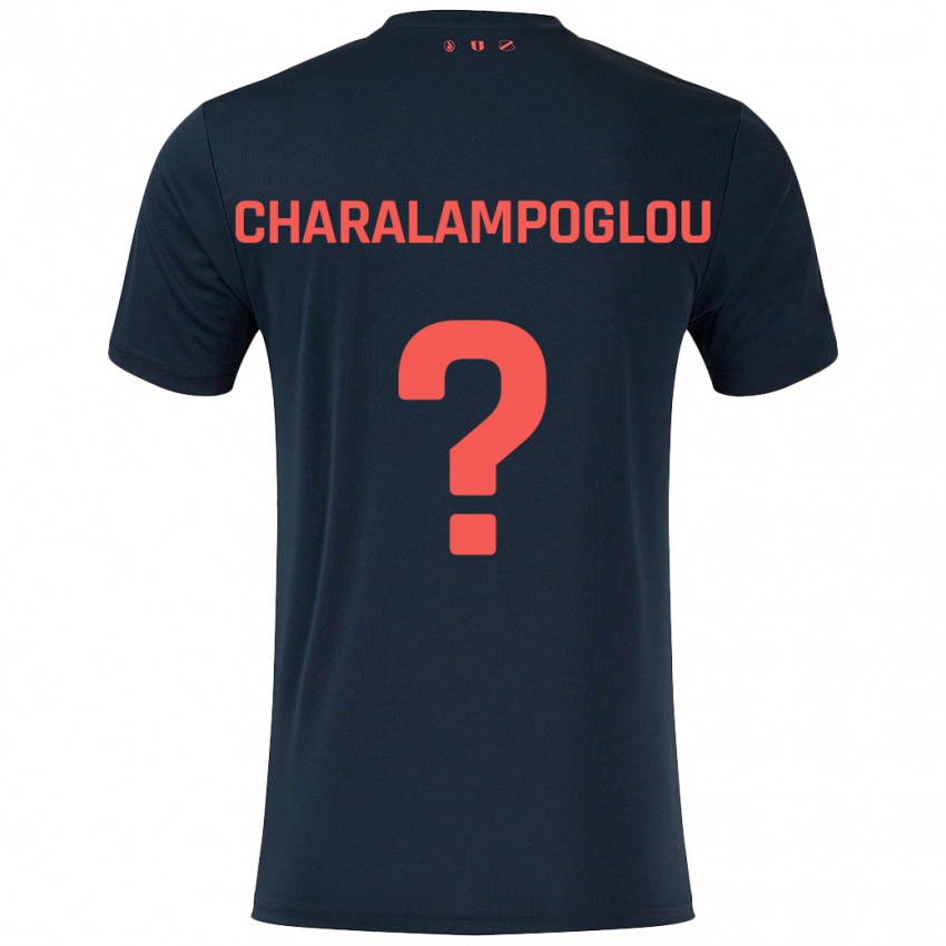 Niño Camiseta Georgios Charalampoglou #0 Negro Rojo 2ª Equipación 2024/25 La Camisa México