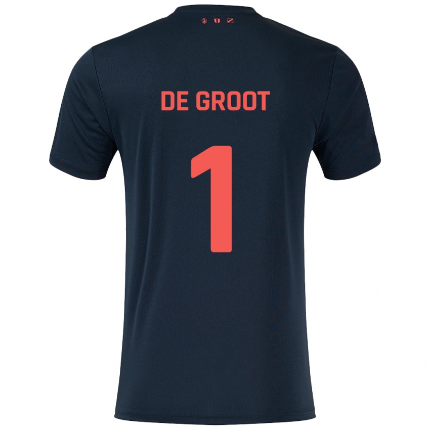 Niño Camiseta Jasmijn De Groot #1 Negro Rojo 2ª Equipación 2024/25 La Camisa México