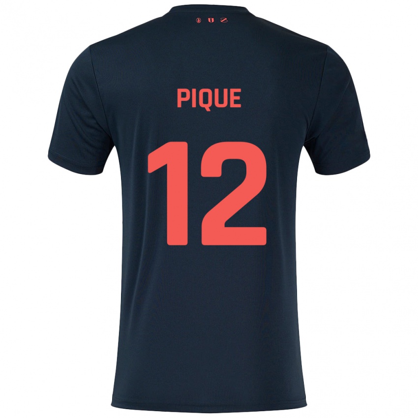 Niño Camiseta Naomi Piqué #12 Negro Rojo 2ª Equipación 2024/25 La Camisa México