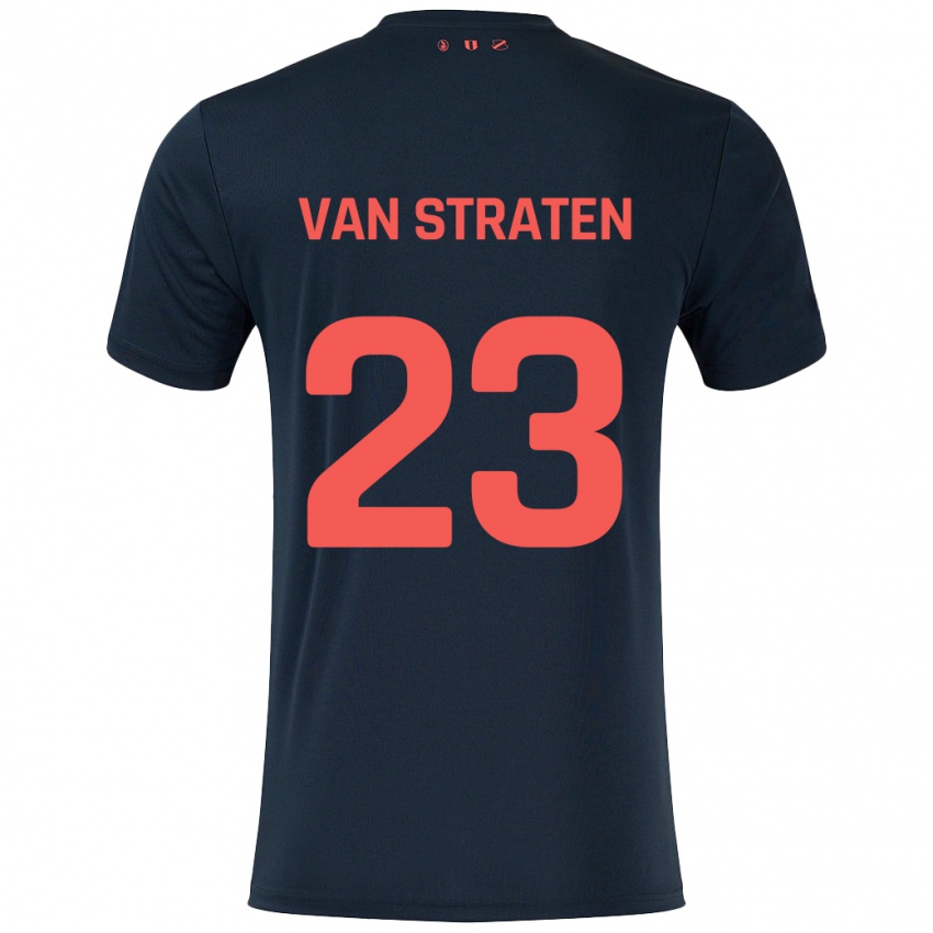 Niño Camiseta Dieke Van Straten #23 Negro Rojo 2ª Equipación 2024/25 La Camisa México