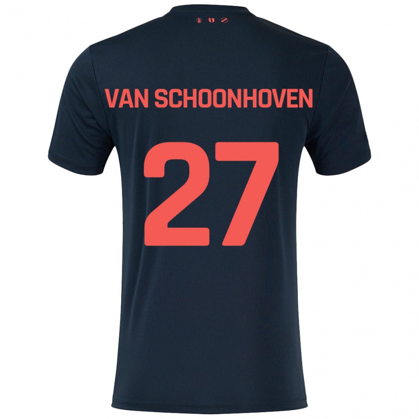 Niño Camiseta Nurija Van Schoonhoven #27 Negro Rojo 2ª Equipación 2024/25 La Camisa México