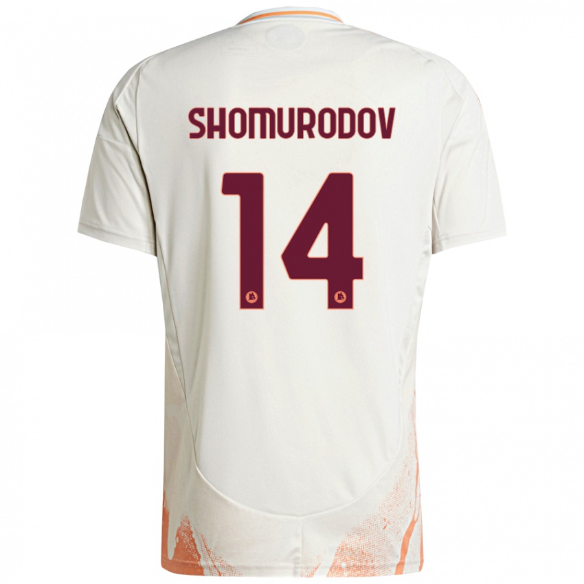 Niño Camiseta Eldor Shomurodov #14 Crema Blanco Naranja 2ª Equipación 2024/25 La Camisa México