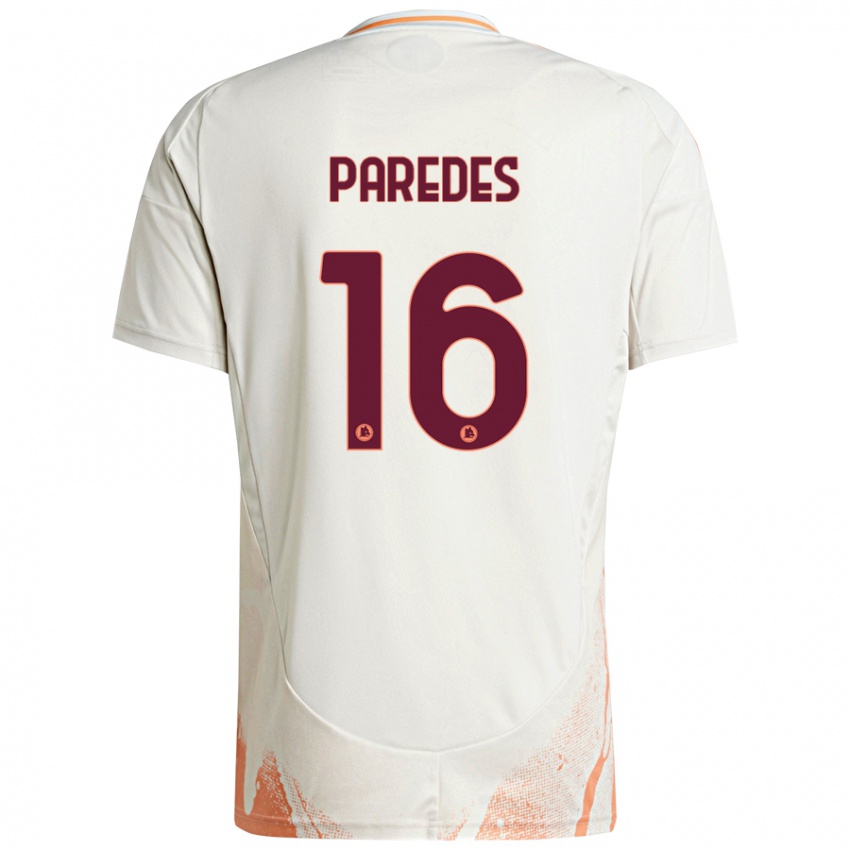 Niño Camiseta Leandro Paredes #16 Crema Blanco Naranja 2ª Equipación 2024/25 La Camisa México