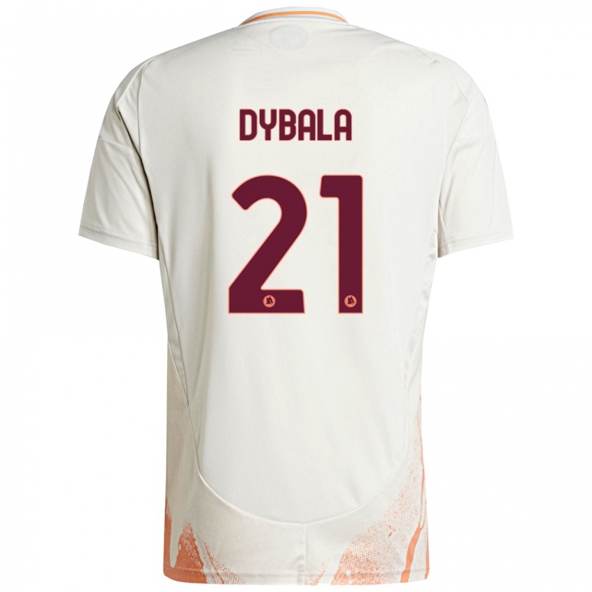 Niño Camiseta Paulo Dybala #21 Crema Blanco Naranja 2ª Equipación 2024/25 La Camisa México