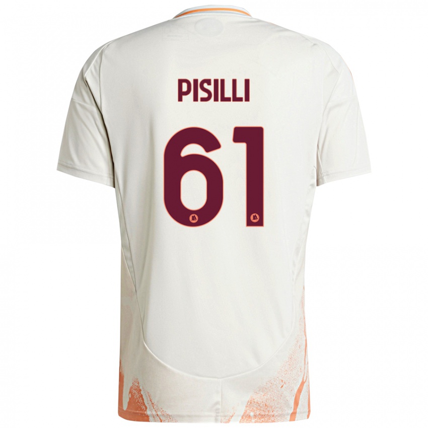 Niño Camiseta Niccolo Pisilli #61 Crema Blanco Naranja 2ª Equipación 2024/25 La Camisa México