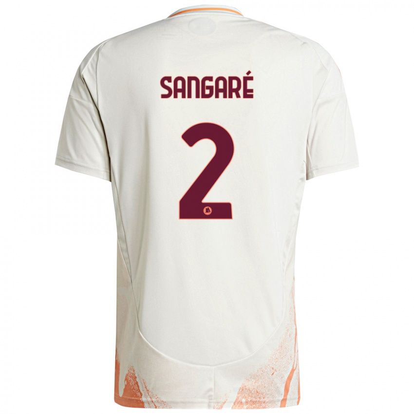 Niño Camiseta Buba Sangaré #2 Crema Blanco Naranja 2ª Equipación 2024/25 La Camisa México