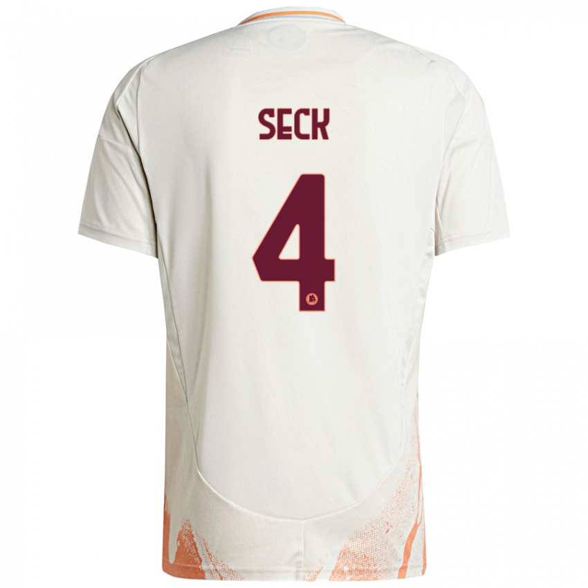 Niño Camiseta Mohamed Seck #4 Crema Blanco Naranja 2ª Equipación 2024/25 La Camisa México