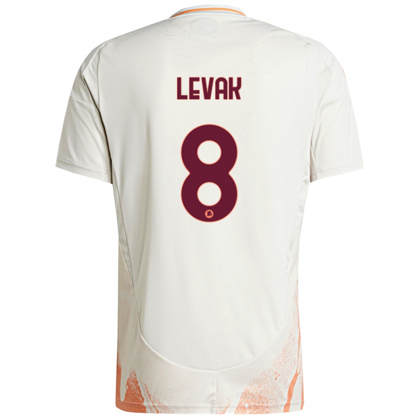 Niño Camiseta Sergej Levak #8 Crema Blanco Naranja 2ª Equipación 2024/25 La Camisa México