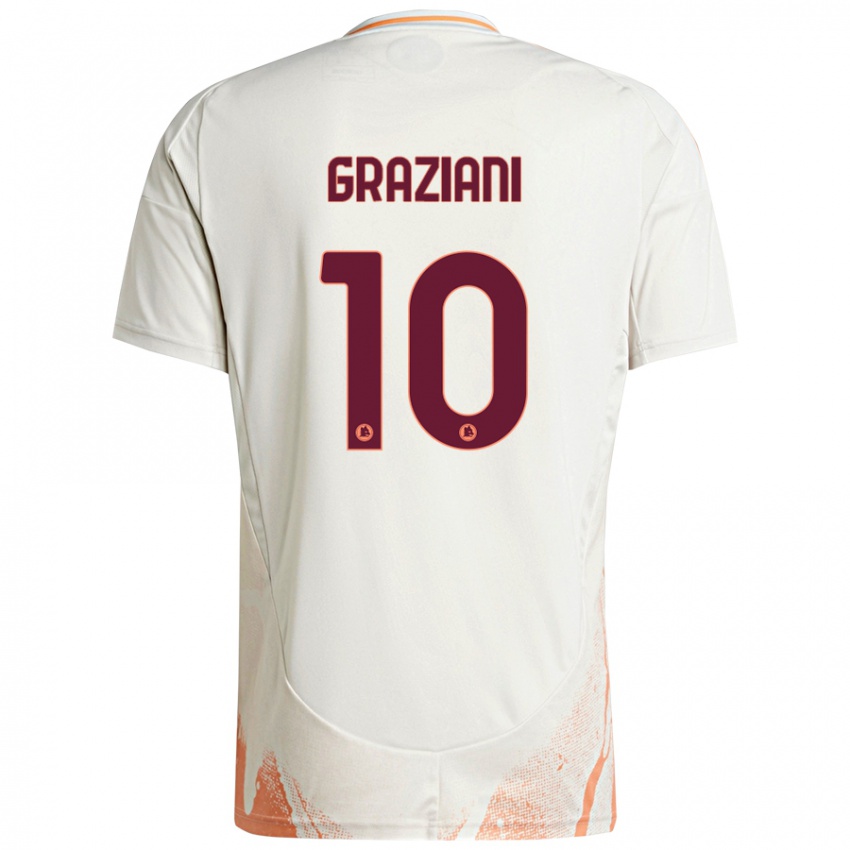 Niño Camiseta Leonardo Graziani #10 Crema Blanco Naranja 2ª Equipación 2024/25 La Camisa México