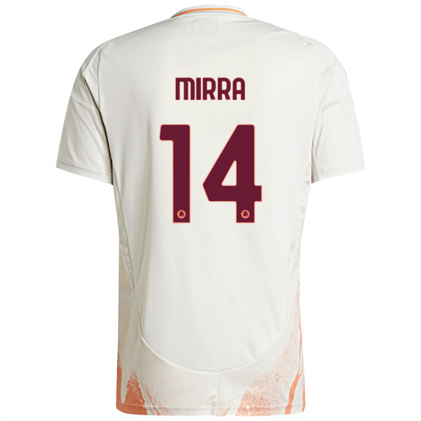 Niño Camiseta Jacopo Mirra #14 Crema Blanco Naranja 2ª Equipación 2024/25 La Camisa México