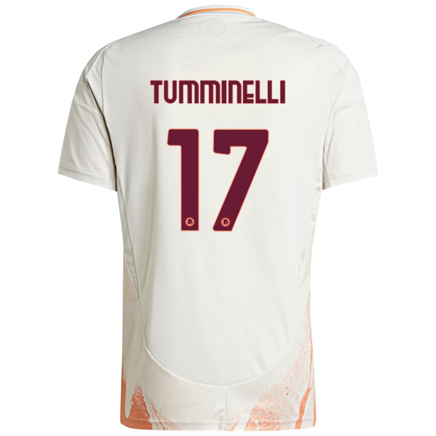 Niño Camiseta Gianmarco Tumminelli #17 Crema Blanco Naranja 2ª Equipación 2024/25 La Camisa México