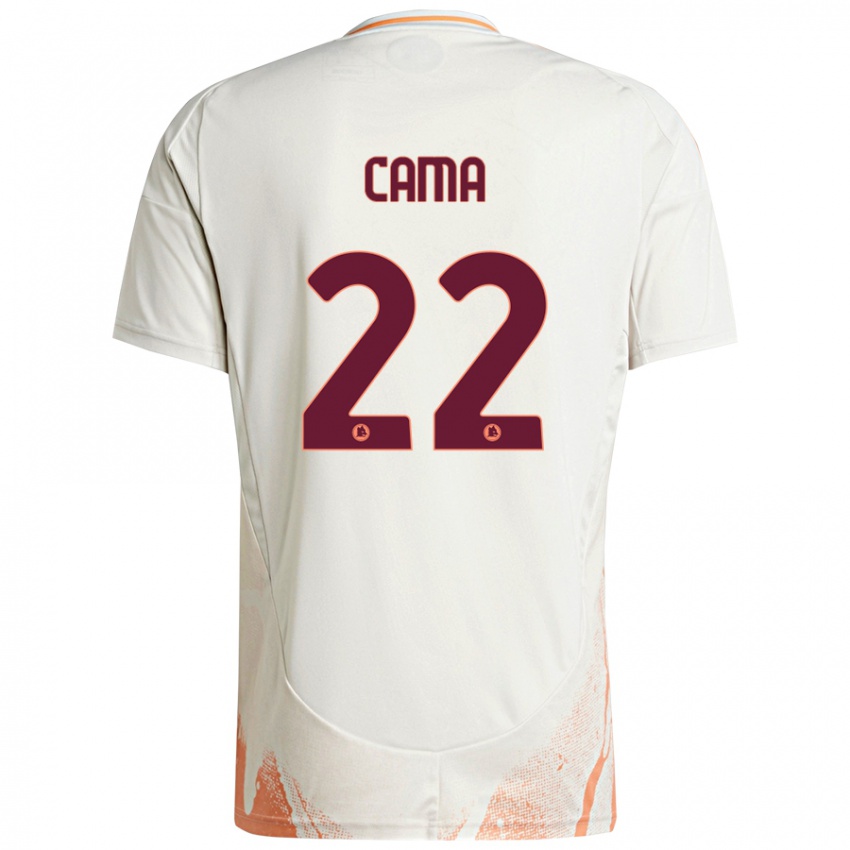 Niño Camiseta Cristian Cama #22 Crema Blanco Naranja 2ª Equipación 2024/25 La Camisa México