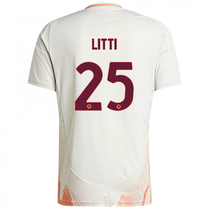 Niño Camiseta Marco Litti #25 Crema Blanco Naranja 2ª Equipación 2024/25 La Camisa México