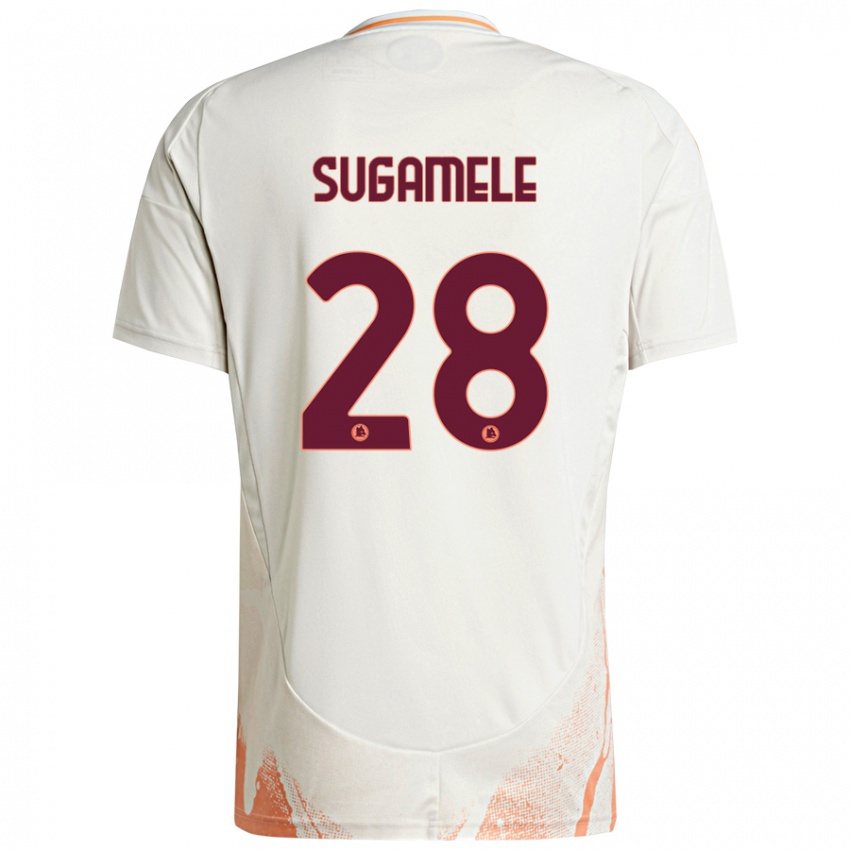 Niño Camiseta Alessandro Sugamele #28 Crema Blanco Naranja 2ª Equipación 2024/25 La Camisa México