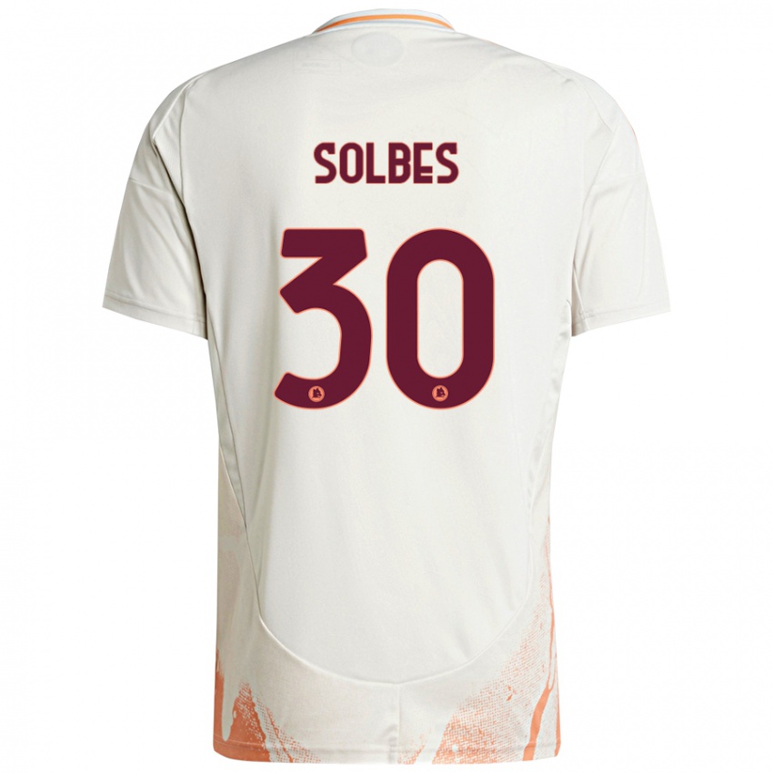 Niño Camiseta Ricardo Solbes #30 Crema Blanco Naranja 2ª Equipación 2024/25 La Camisa México