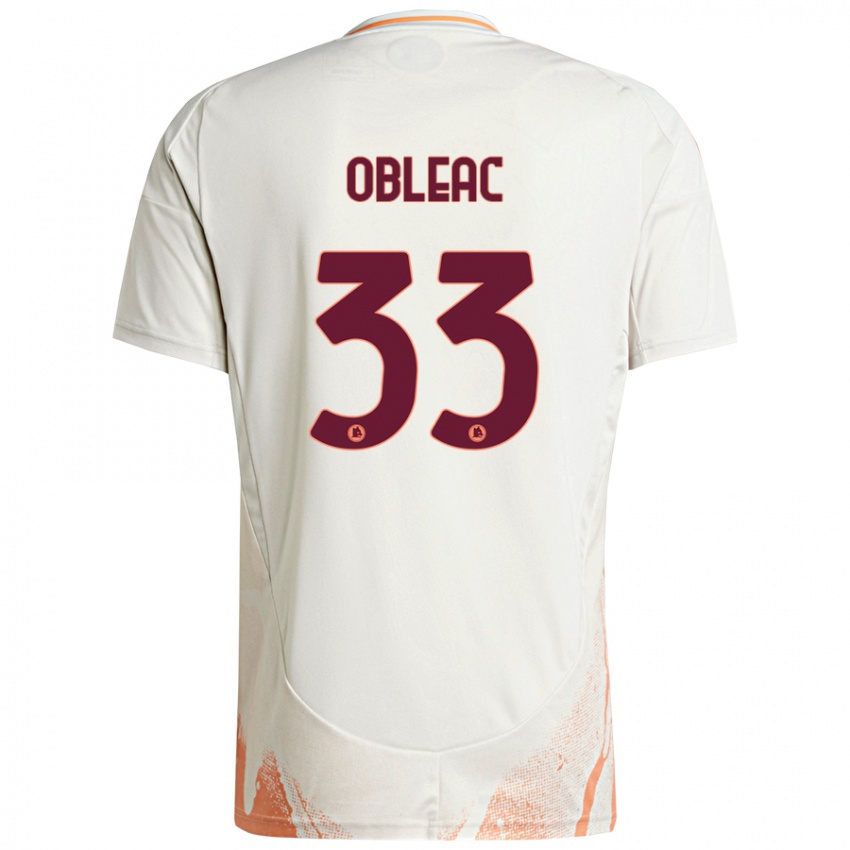 Niño Camiseta Matteo Obleac #33 Crema Blanco Naranja 2ª Equipación 2024/25 La Camisa México