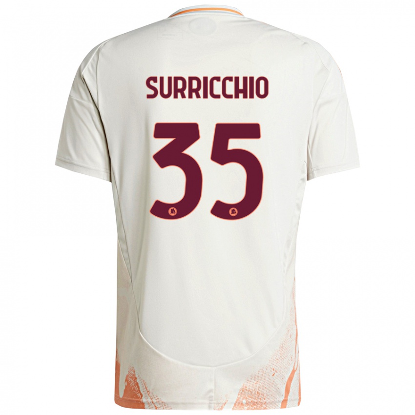 Niño Camiseta Jacopo Surricchio #35 Crema Blanco Naranja 2ª Equipación 2024/25 La Camisa México