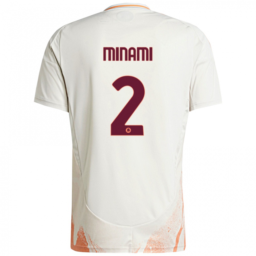 Niño Camiseta Moeka Minami #2 Crema Blanco Naranja 2ª Equipación 2024/25 La Camisa México