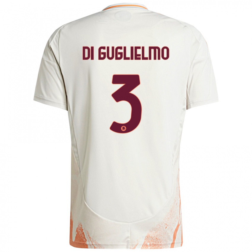 Niño Camiseta Lucia Di Guglielmo #3 Crema Blanco Naranja 2ª Equipación 2024/25 La Camisa México