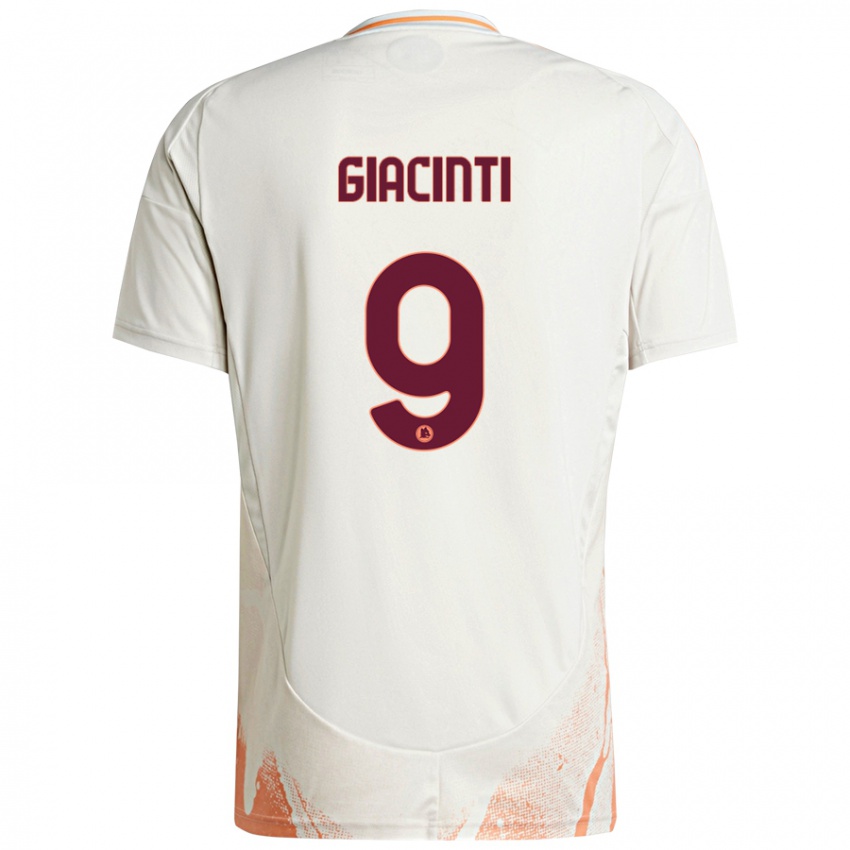 Niño Camiseta Valentina Giacinti #9 Crema Blanco Naranja 2ª Equipación 2024/25 La Camisa México