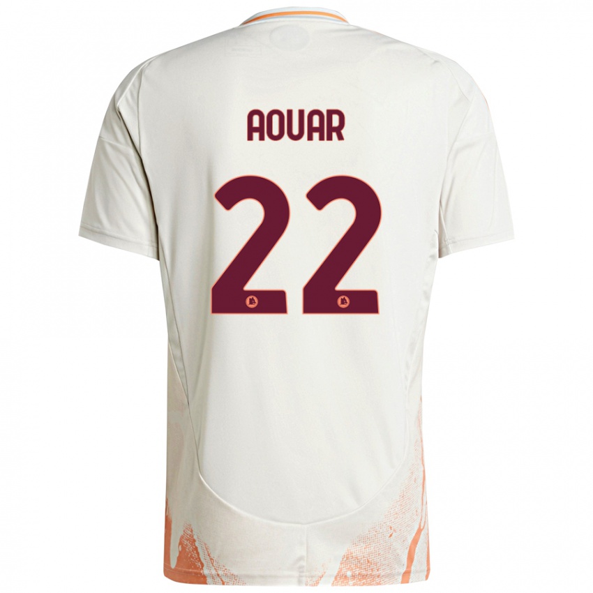 Niño Camiseta Houssem Aouar #22 Crema Blanco Naranja 2ª Equipación 2024/25 La Camisa México