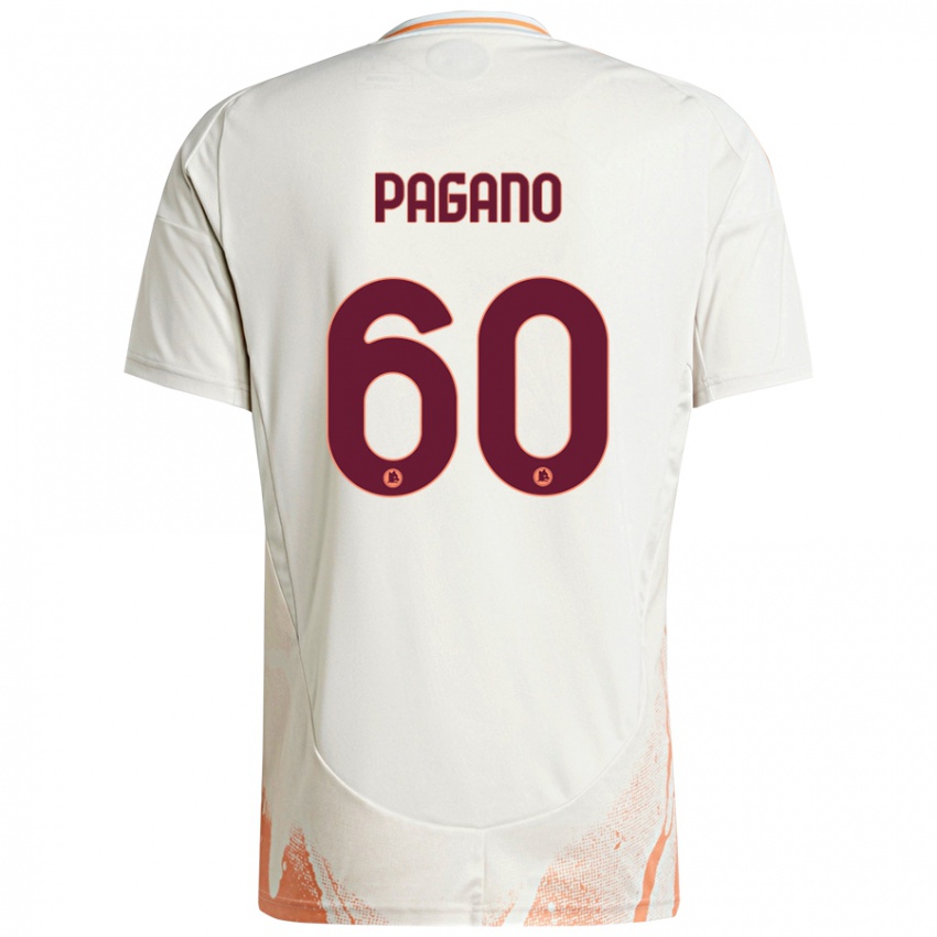 Niño Camiseta Riccardo Pagano #60 Crema Blanco Naranja 2ª Equipación 2024/25 La Camisa México