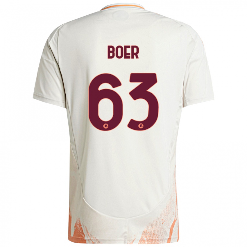 Niño Camiseta Pietro Boer #63 Crema Blanco Naranja 2ª Equipación 2024/25 La Camisa México