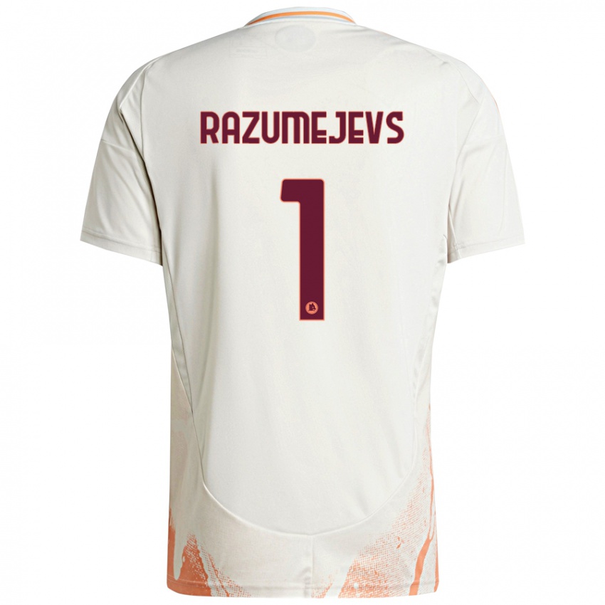 Niño Camiseta Vladislavs Razumejevs #1 Crema Blanco Naranja 2ª Equipación 2024/25 La Camisa México