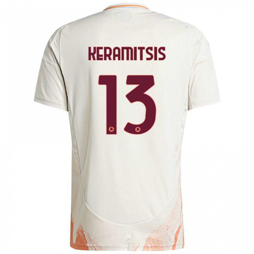 Niño Camiseta Dimitrios Keramitsis #13 Crema Blanco Naranja 2ª Equipación 2024/25 La Camisa México