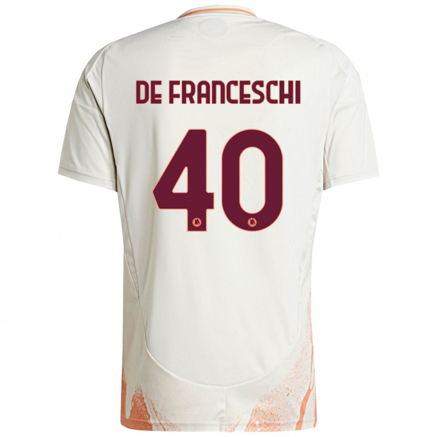 Niño Camiseta Leonardo De Franceschi #40 Crema Blanco Naranja 2ª Equipación 2024/25 La Camisa México