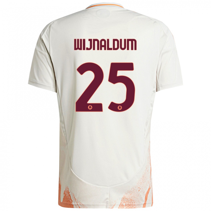 Niño Camiseta Georginio Wijnaldum #25 Crema Blanco Naranja 2ª Equipación 2024/25 La Camisa México