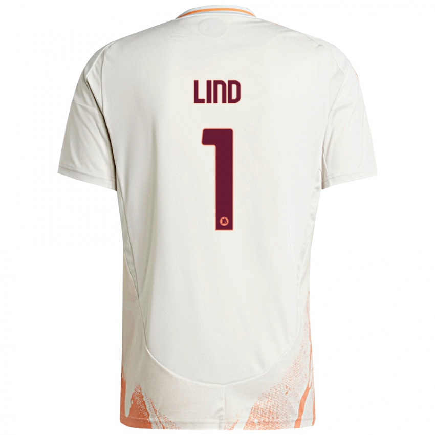 Niño Camiseta Emma Lind #1 Crema Blanco Naranja 2ª Equipación 2024/25 La Camisa México