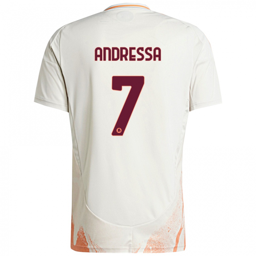 Niño Camiseta Andressa #7 Crema Blanco Naranja 2ª Equipación 2024/25 La Camisa México