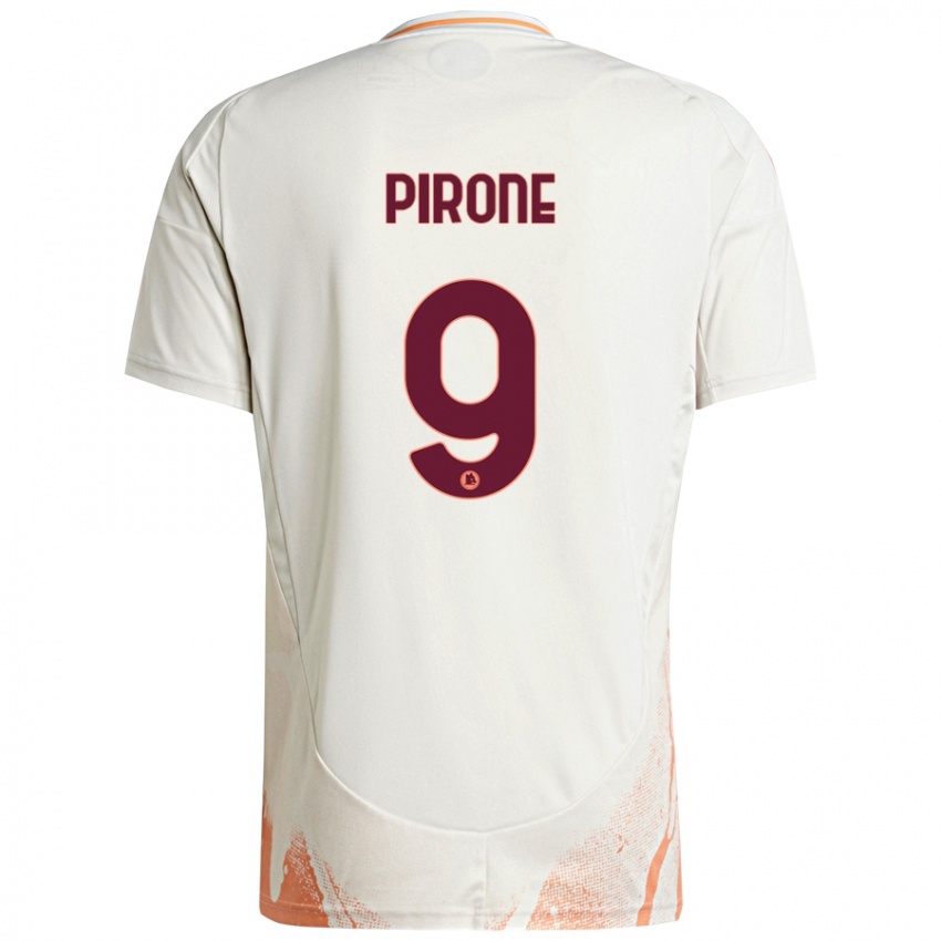 Niño Camiseta Valeria Pirone #9 Crema Blanco Naranja 2ª Equipación 2024/25 La Camisa México