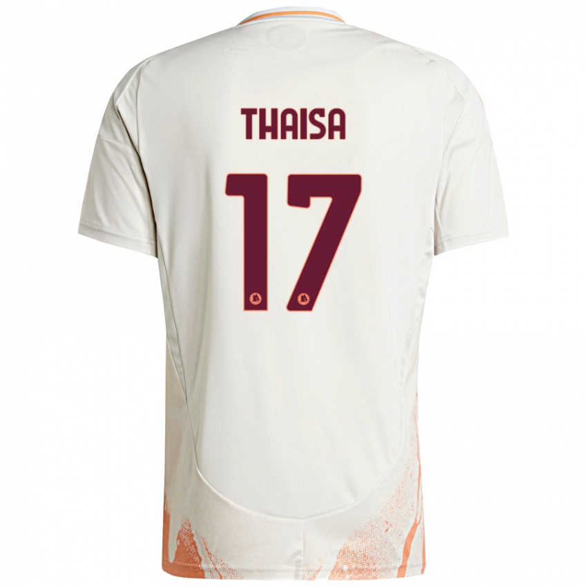 Niño Camiseta Thaisa #17 Crema Blanco Naranja 2ª Equipación 2024/25 La Camisa México