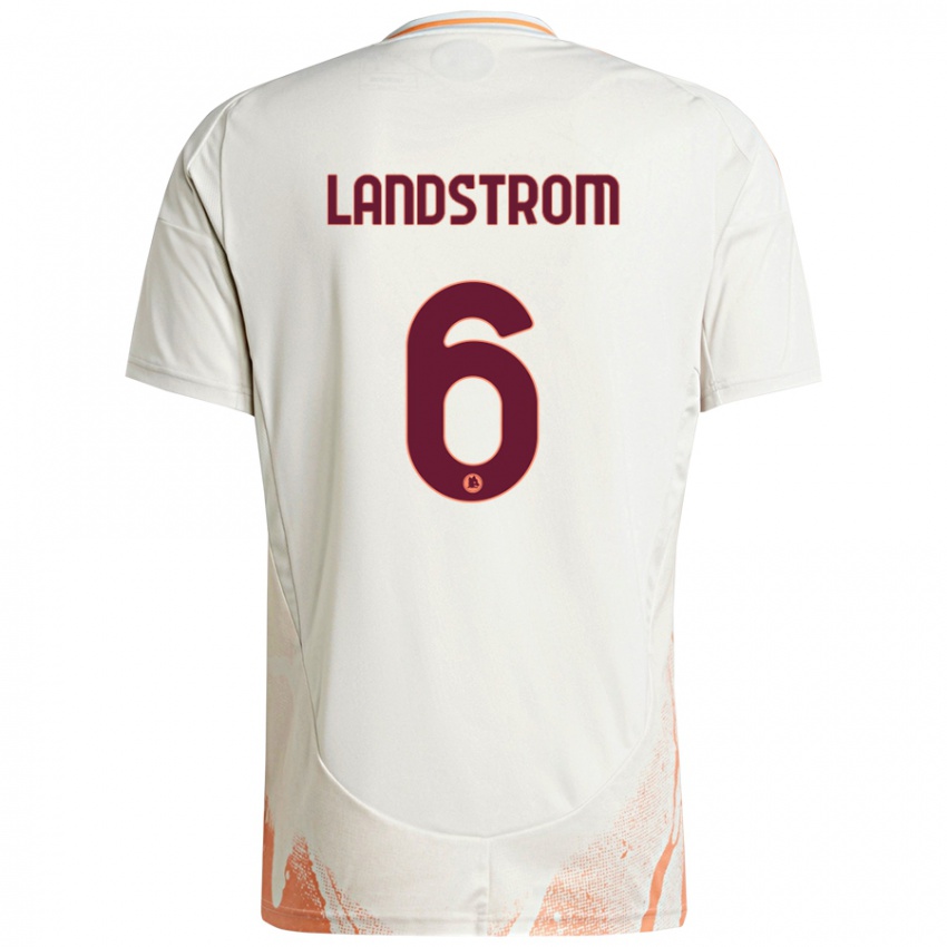 Niño Camiseta Elin Landstrom #6 Crema Blanco Naranja 2ª Equipación 2024/25 La Camisa México