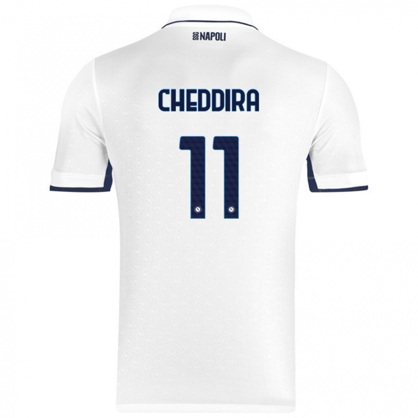 Niño Camiseta Walid Cheddira #11 Blanco Azul Real 2ª Equipación 2024/25 La Camisa México