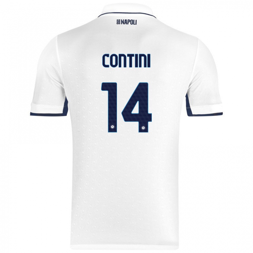 Niño Camiseta Nikita Contini #14 Blanco Azul Real 2ª Equipación 2024/25 La Camisa México