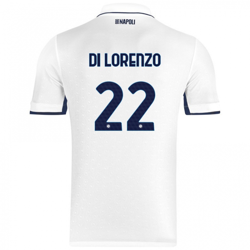 Niño Camiseta Giovanni Di Lorenzo #22 Blanco Azul Real 2ª Equipación 2024/25 La Camisa México