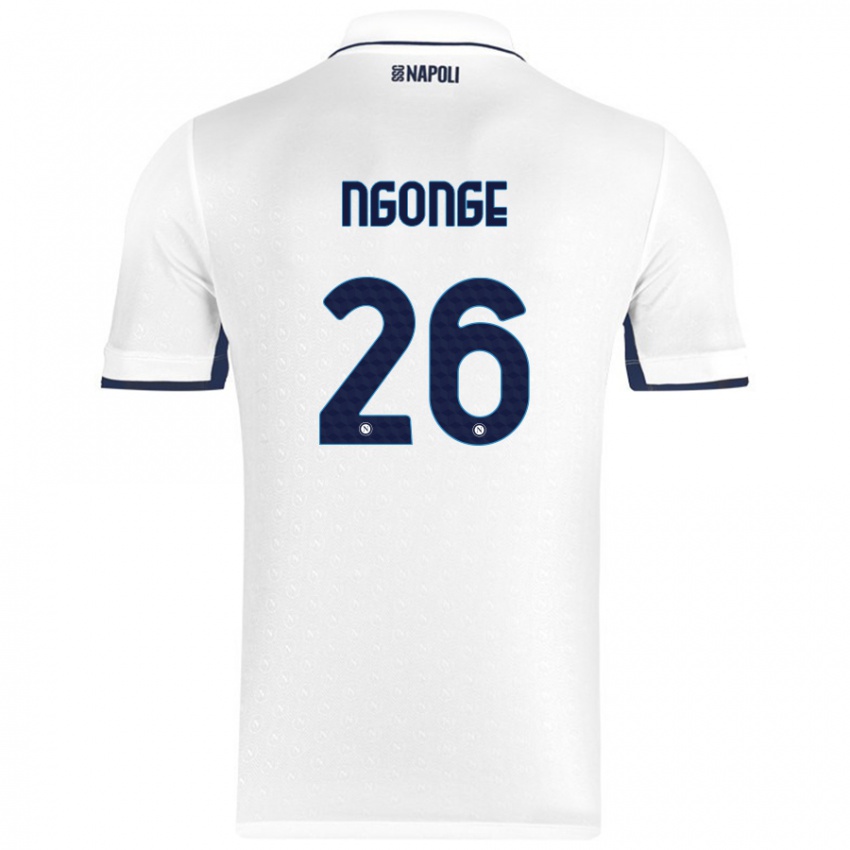 Niño Camiseta Cyril Ngonge #26 Blanco Azul Real 2ª Equipación 2024/25 La Camisa México