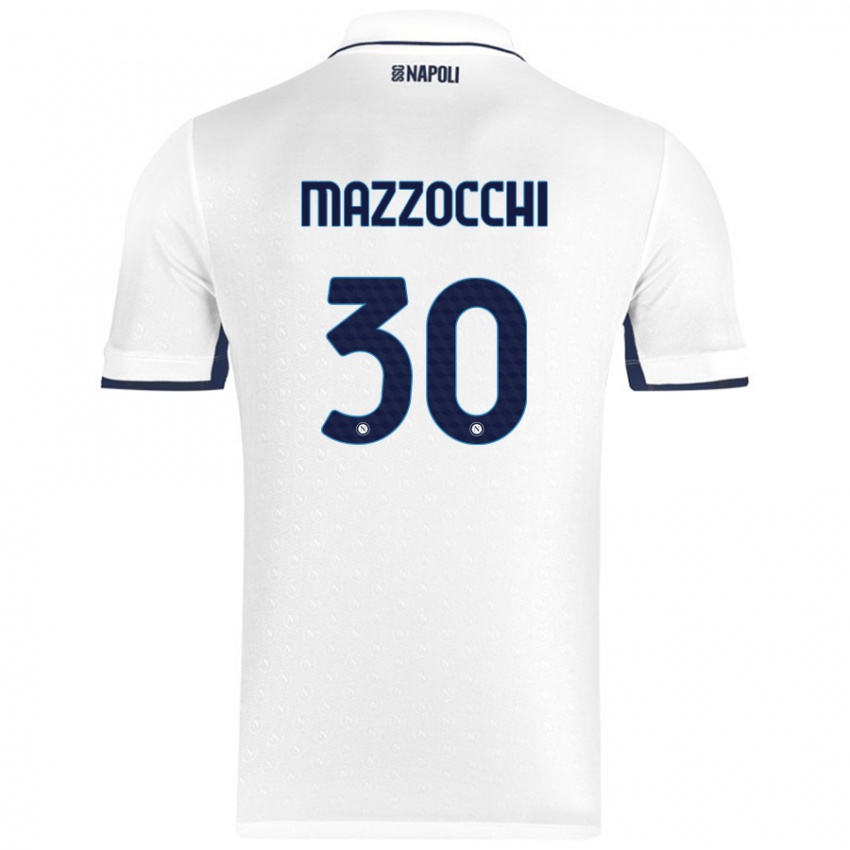 Niño Camiseta Pasquale Mazzocchi #30 Blanco Azul Real 2ª Equipación 2024/25 La Camisa México