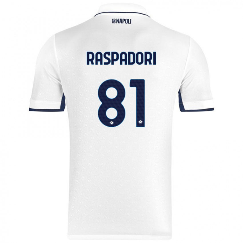 Niño Camiseta Giacomo Raspadori #81 Blanco Azul Real 2ª Equipación 2024/25 La Camisa México