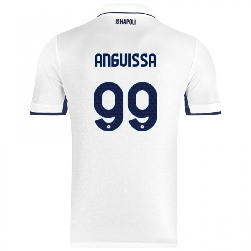 Niño Camiseta Andre Zambo Anguissa #99 Blanco Azul Real 2ª Equipación 2024/25 La Camisa México