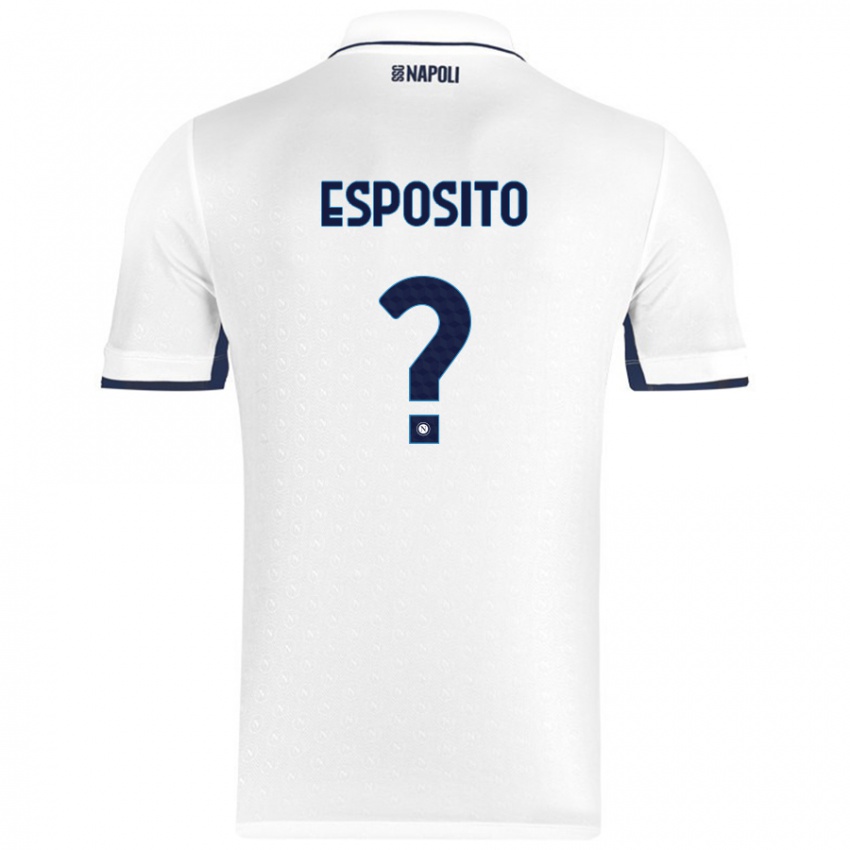 Niño Camiseta Mattia Esposito #0 Blanco Azul Real 2ª Equipación 2024/25 La Camisa México