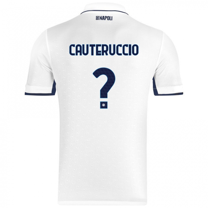 Niño Camiseta Walter Cauteruccio #0 Blanco Azul Real 2ª Equipación 2024/25 La Camisa México