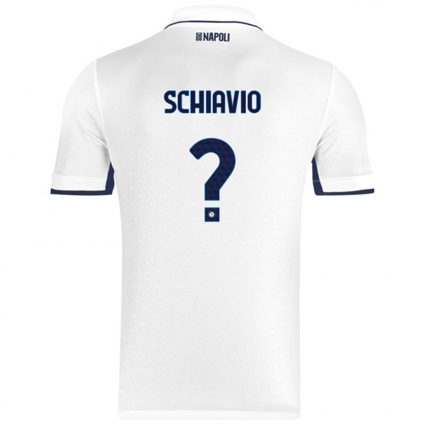 Niño Camiseta Angelo Schiavio #0 Blanco Azul Real 2ª Equipación 2024/25 La Camisa México